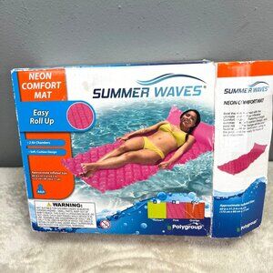 Summer Waves Neon Comfort Mat Swimming Pool Float Orange Lounge Float NIOB